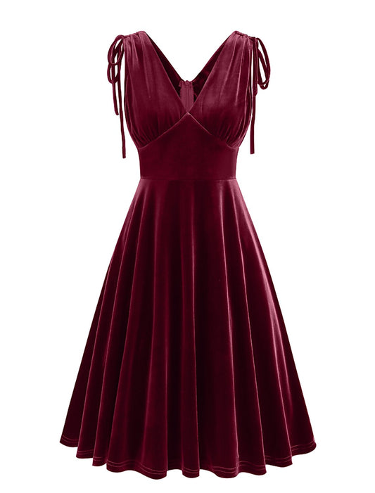 Retro Vintage 1950s Open Back Cocktail Dress Swing Dress Flare Dress Audrey Hepburn Women's Drawstring Cosplay Costume Ball Gown Masquerade Party / Evening Casual Daily Dress
